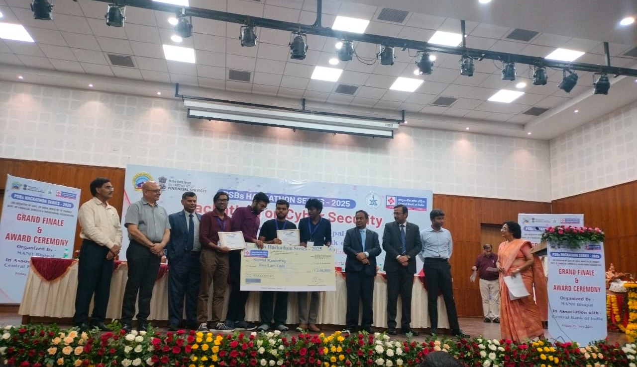 Antony Shane at PSB Inter-NIT National Cybersecurity Hackathon 2025 — Grand Finale Award Ceremony, MANIT Bhopal
